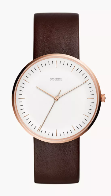 Watch strap Fossil FS5472 Leather Dark brown 22mm